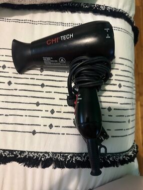CHI  foldable travel Hair Dryer - Black with Red Accent